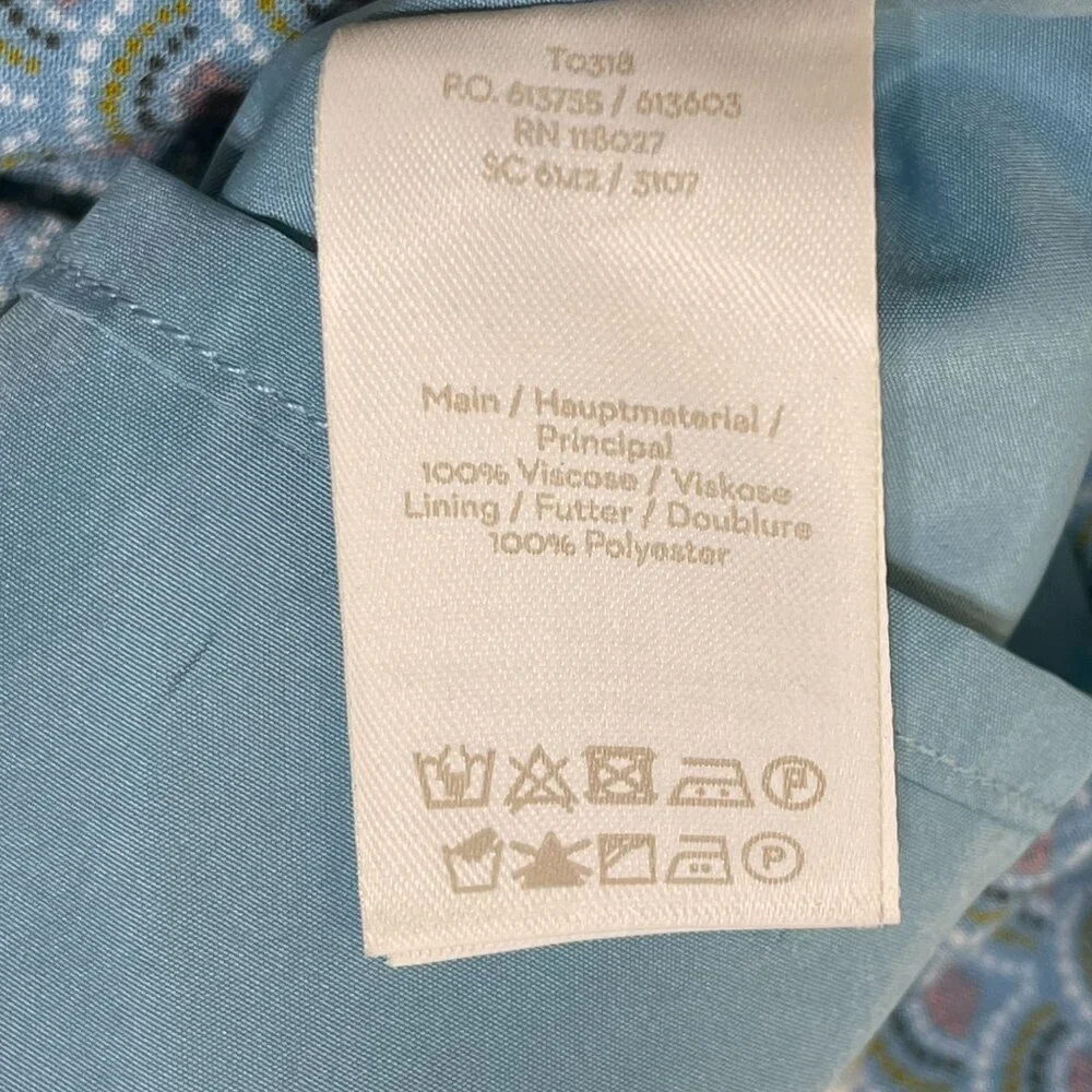 Boden Virginia Swing Mini Skirt Blue Heron Rainbow Print Lined Size 2R 2 Regular